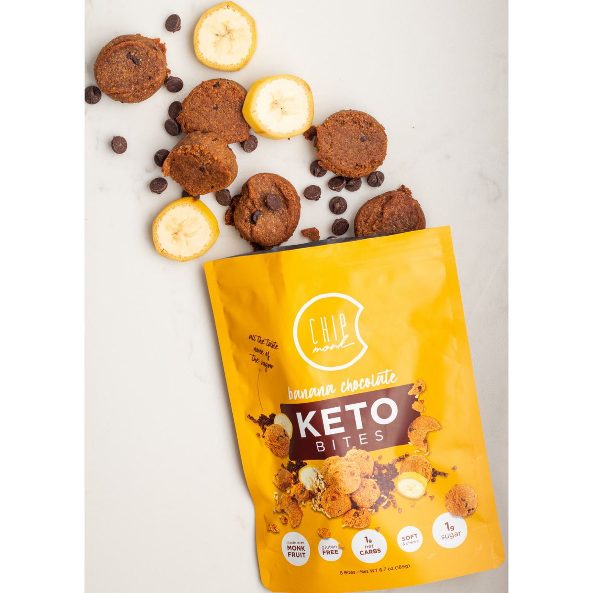Banana Chocolate Chip Keto Cookie Bites ChipMonk Baking