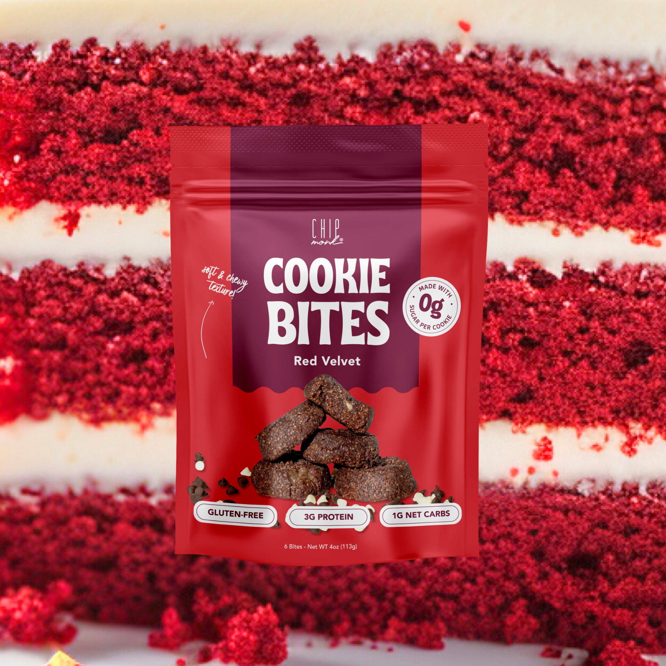 Red Velvet Keto Cookie Bites 4oz
