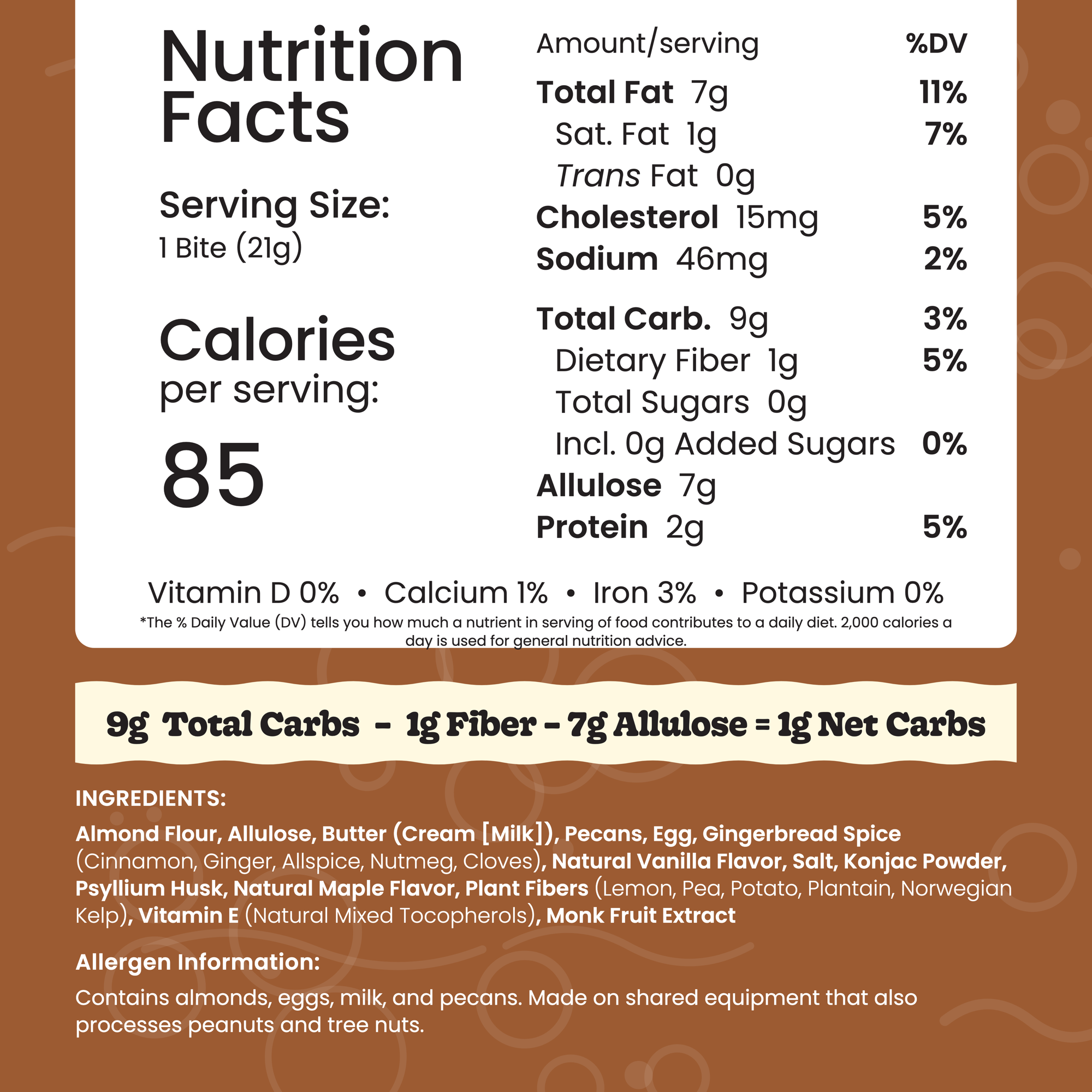 Gingerbread Bites nutrition facts, ingredients and allergen information