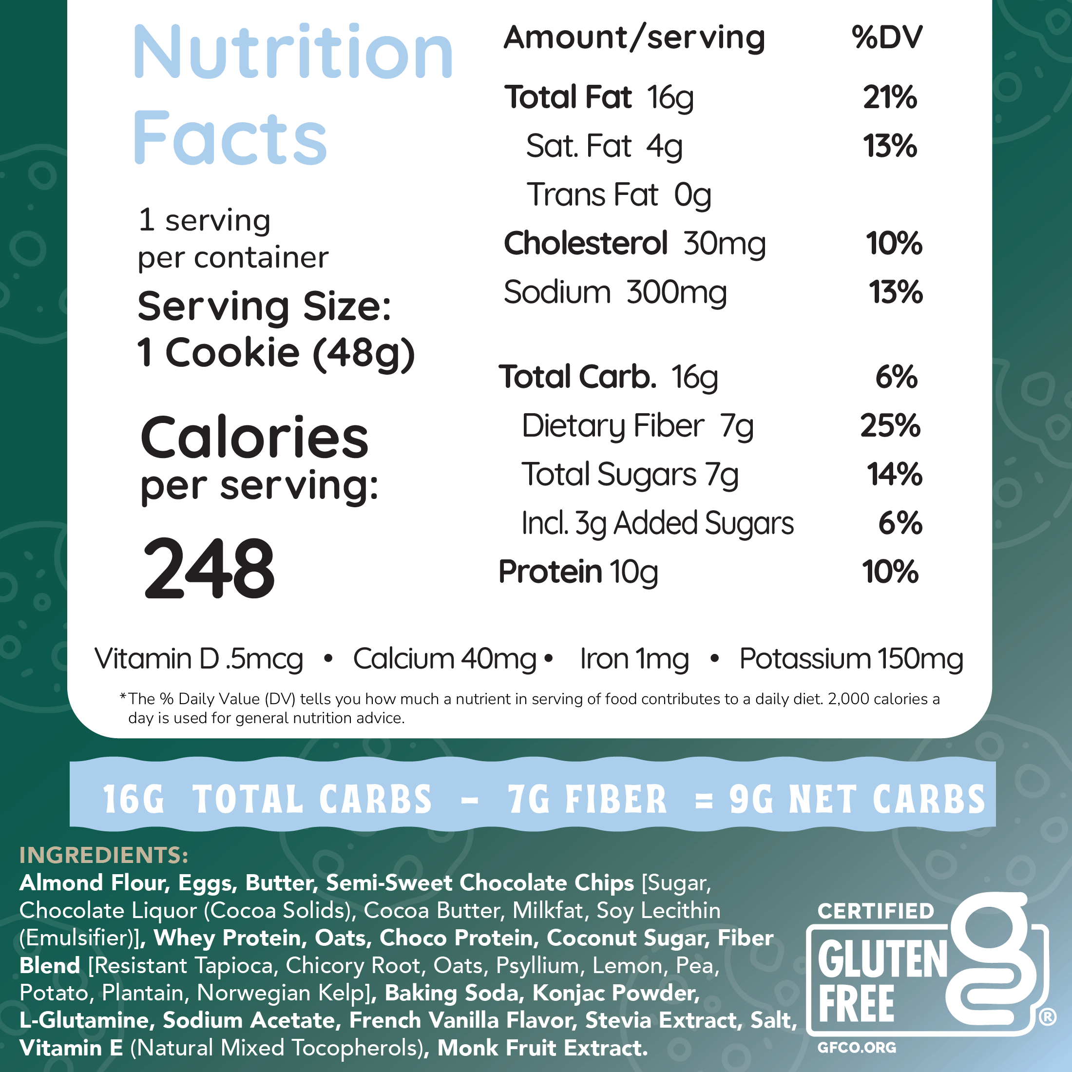 GLP-1 Chocolate Chip Protein Cookie