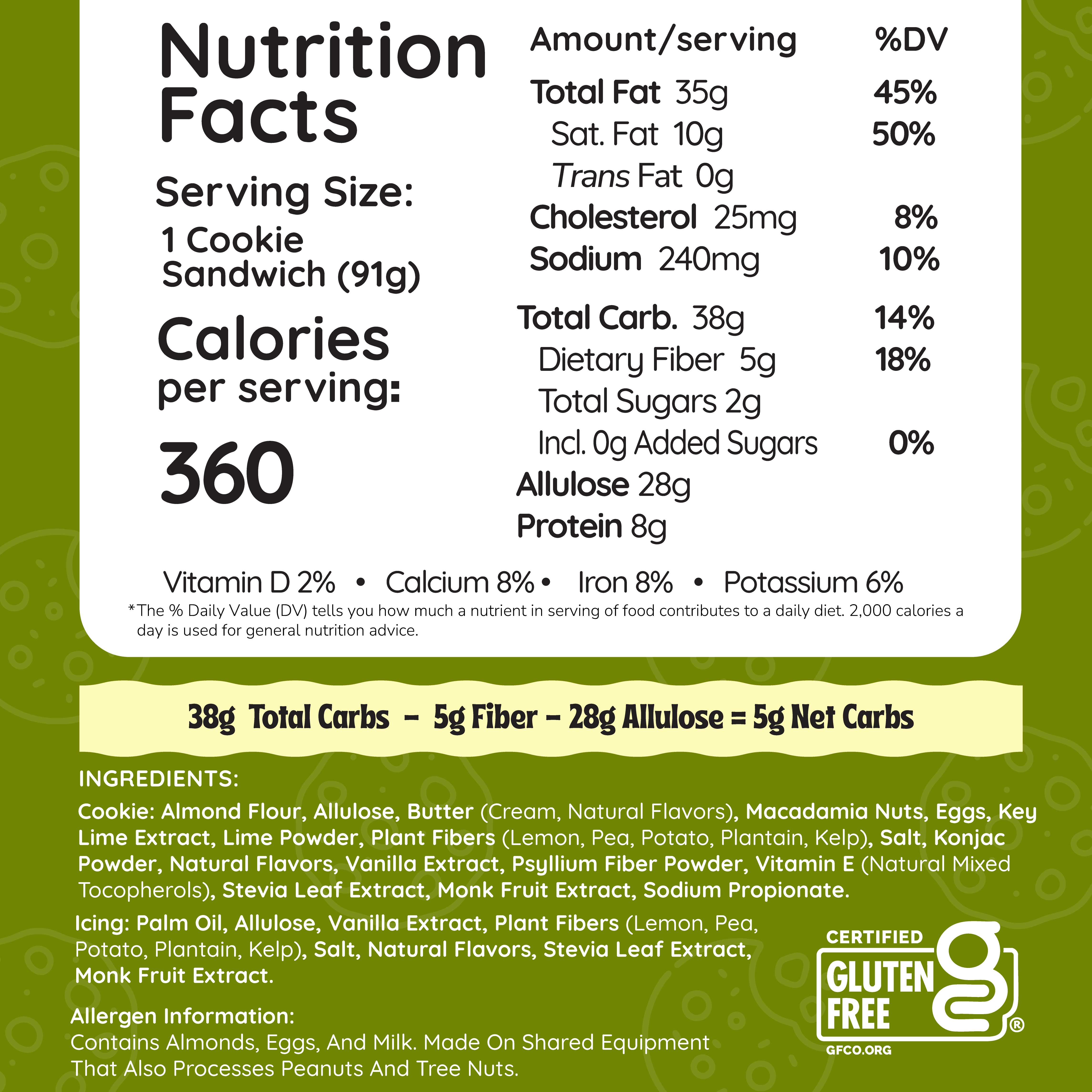 Key Lime Pie Keto Cookie Sandwich