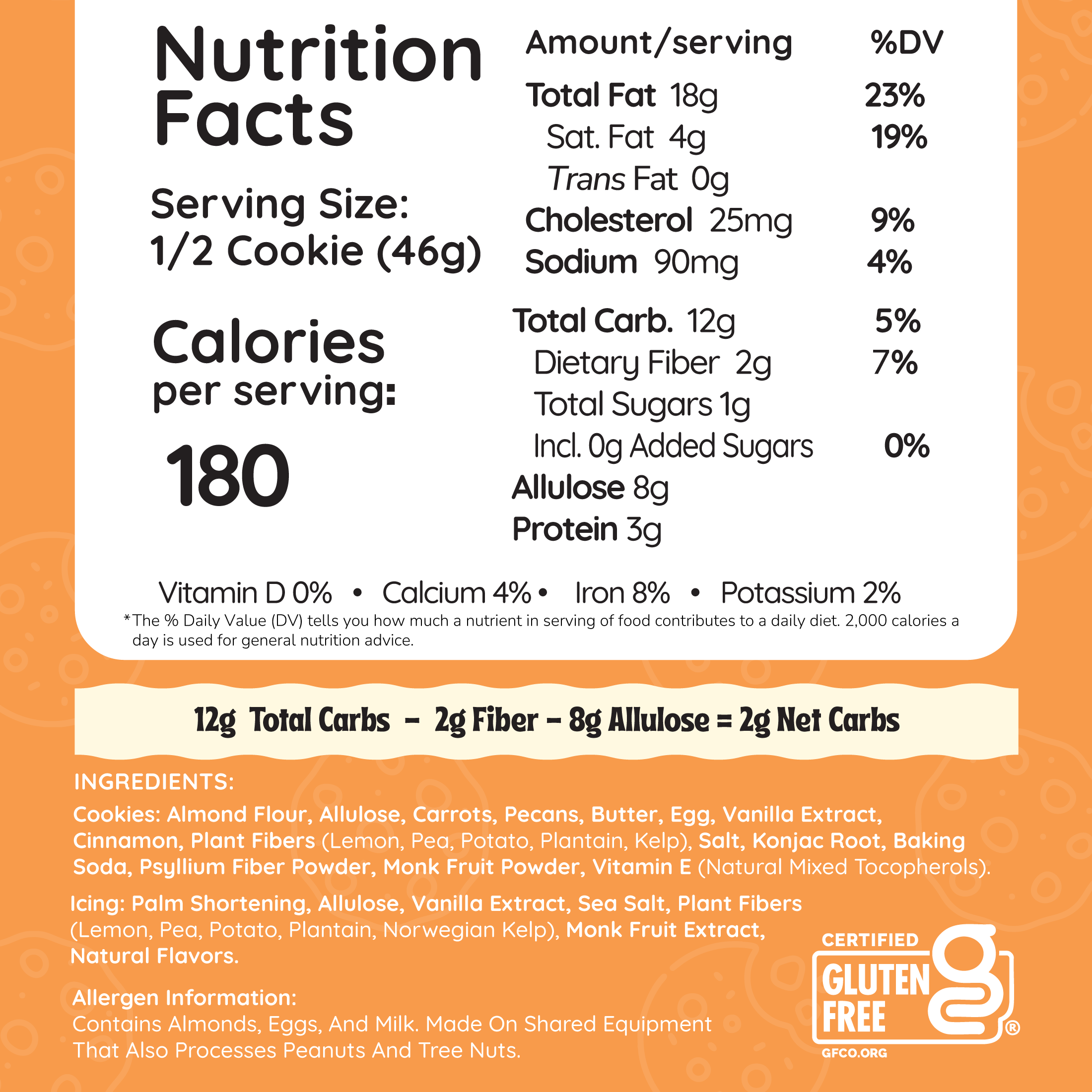 Carrot Cake Keto Cookie Sandwich