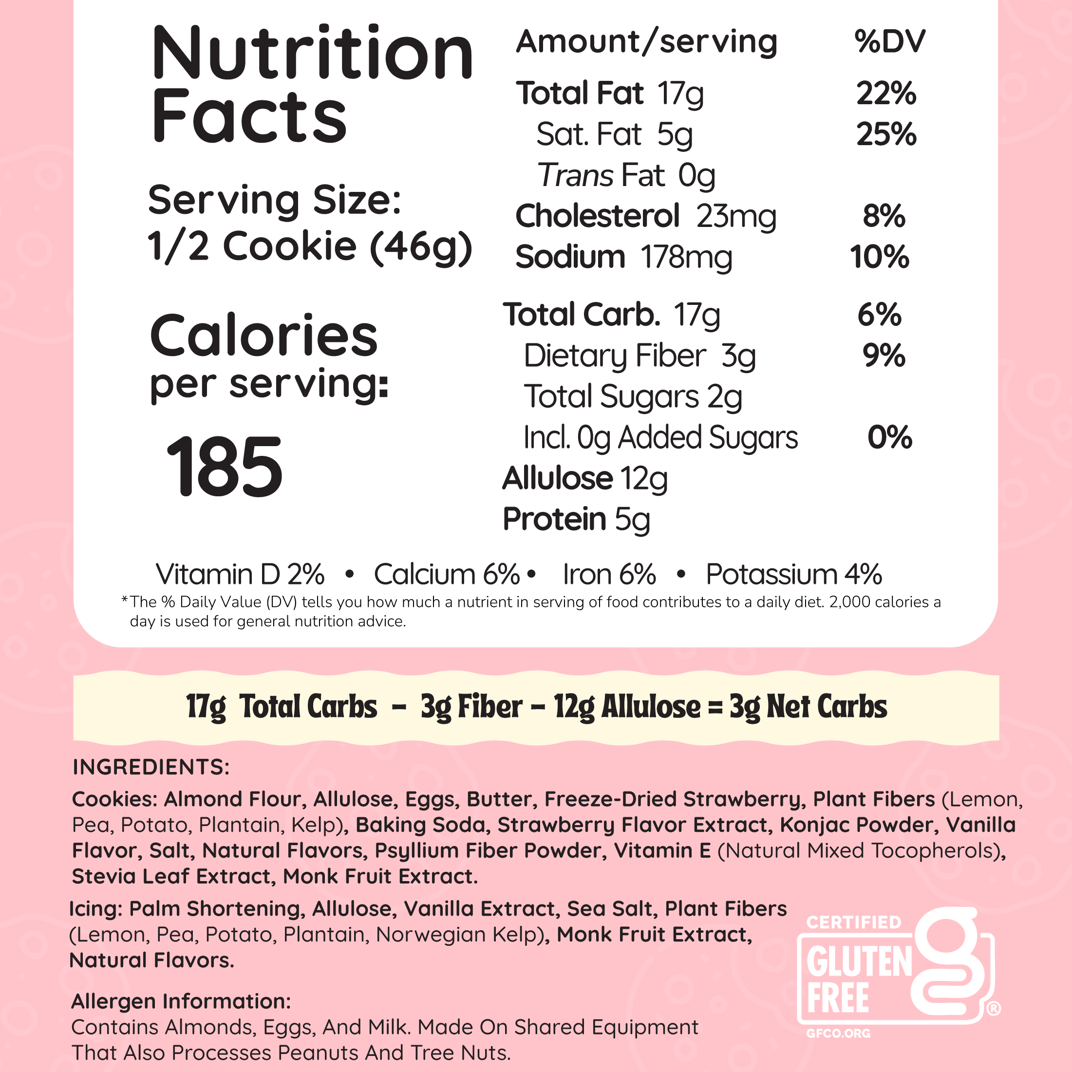Strawberry Shortcake Keto Cookie Sandwich