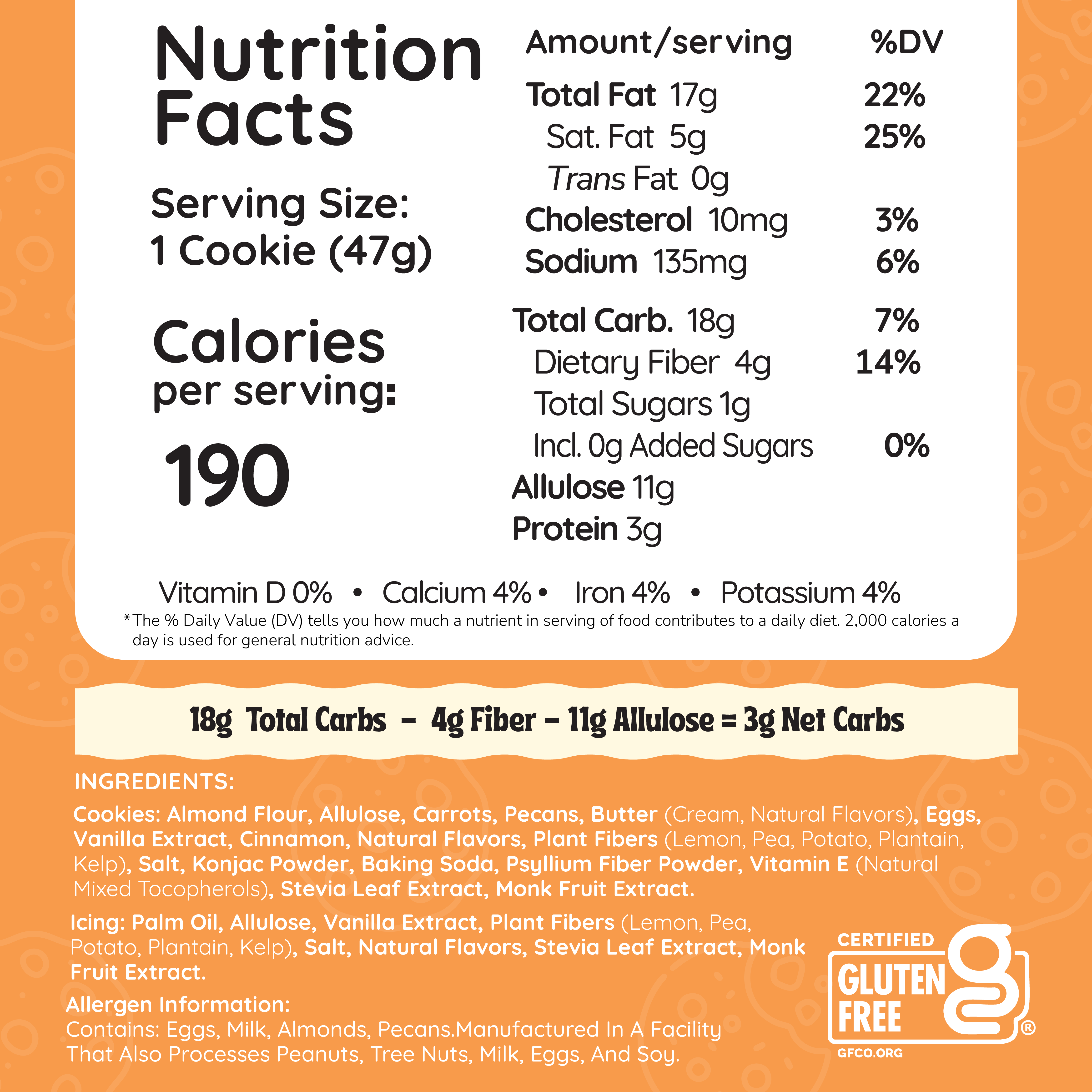 Carrot Cake Keto Cookie Sandwich