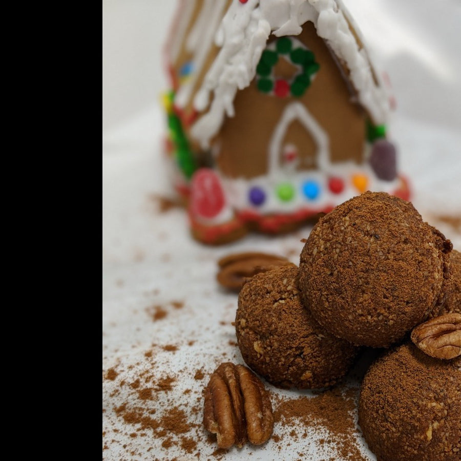 Soft baked Gingerbread Bites with pecans and cinnamon