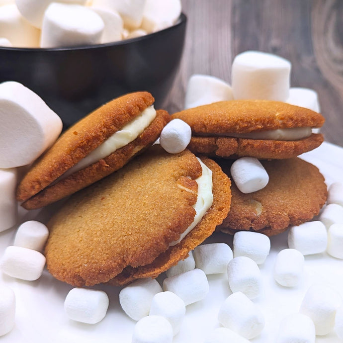Marshmallow Dream Keto Cookie Sandwiches from ChipMonk Baking