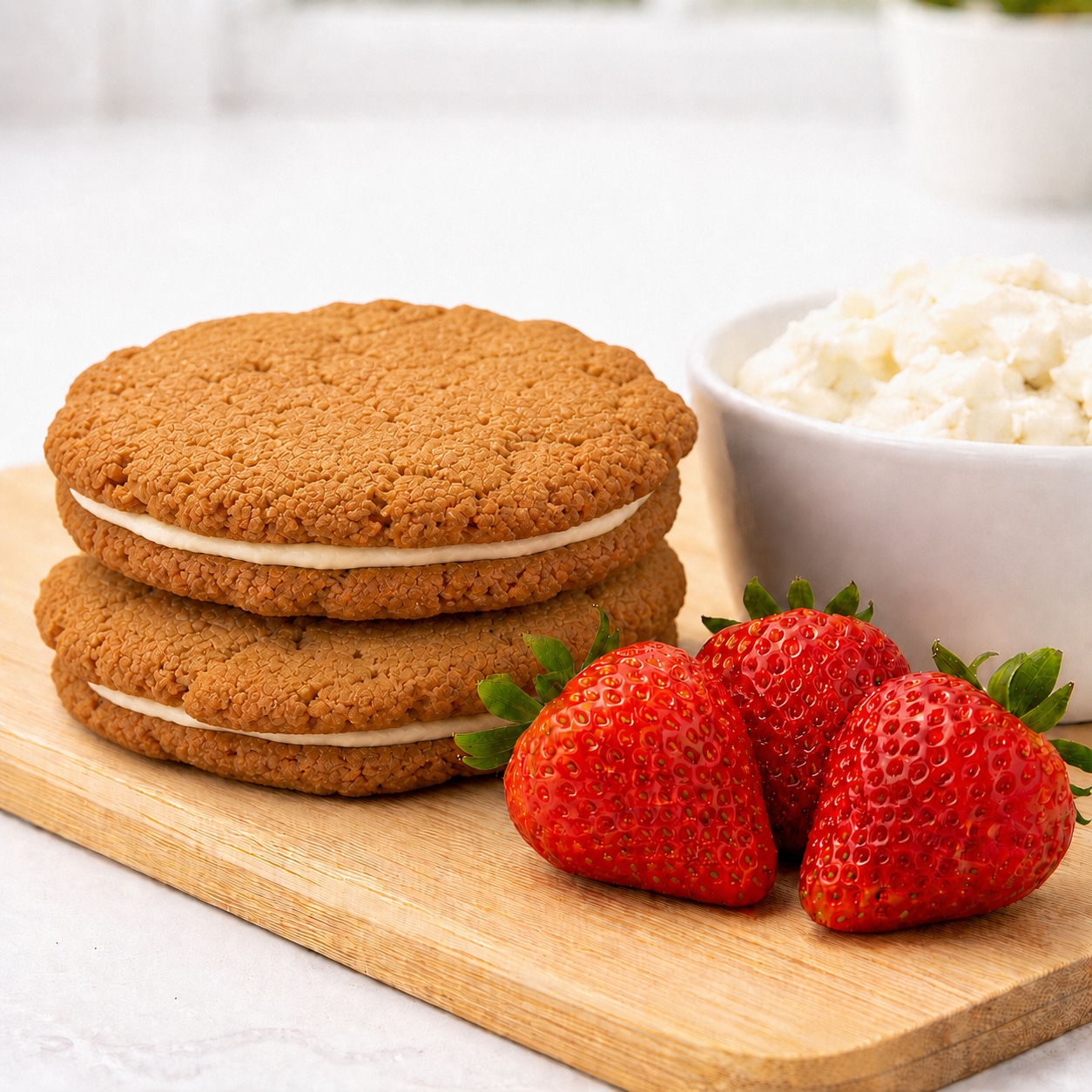 Strawberry Shortcake Keto Cookie Sandwich