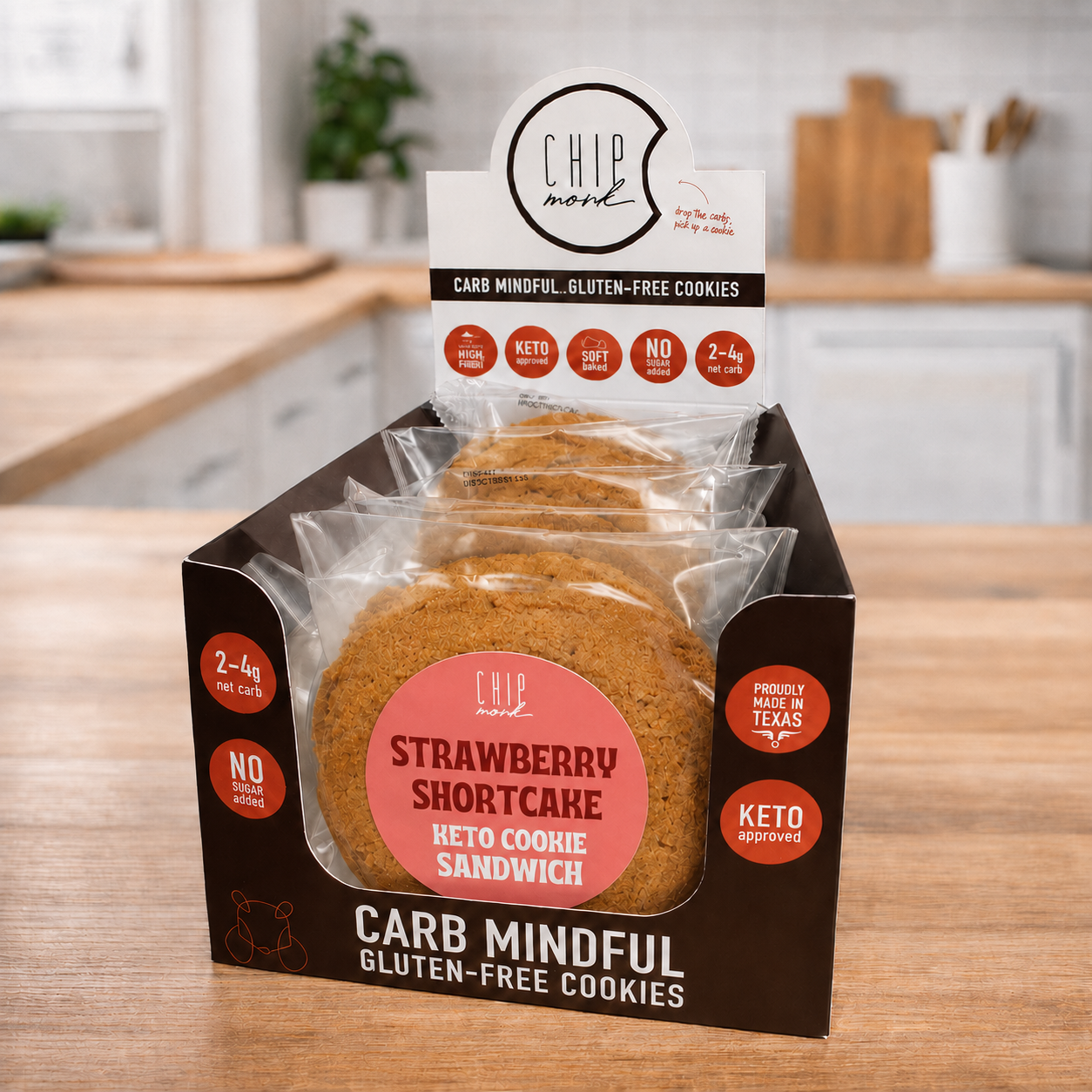 Strawberry Shortcake Keto Cookie Sandwich