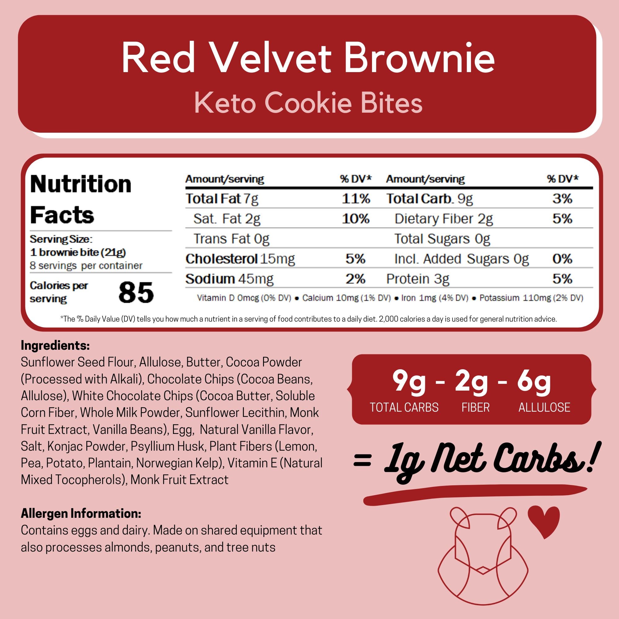 Red Velvet Keto Cookie Bites, Low Carb Gluten Free, Sugar Free Dessert Snacks
