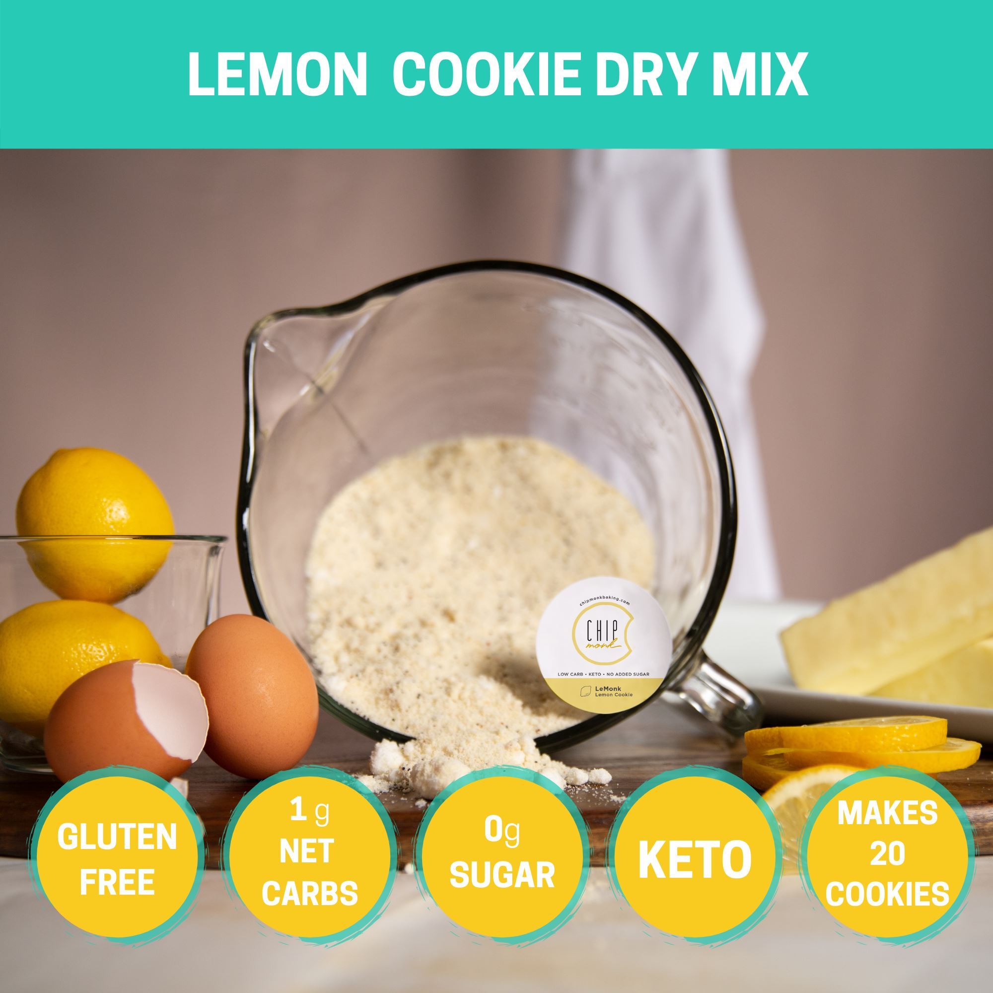ChipMonk lemon keto cookie dry mix