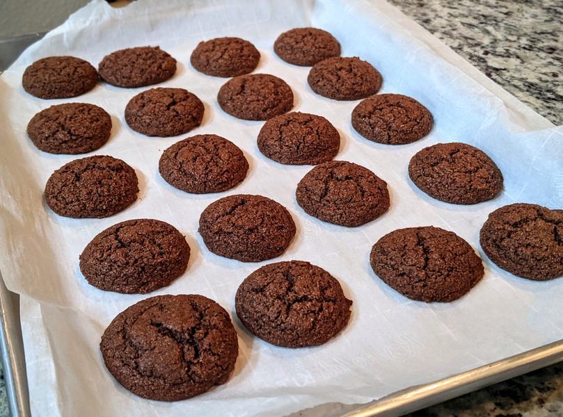 ChipMonk chocolate espresso keto cookie dry mix baked on a pan