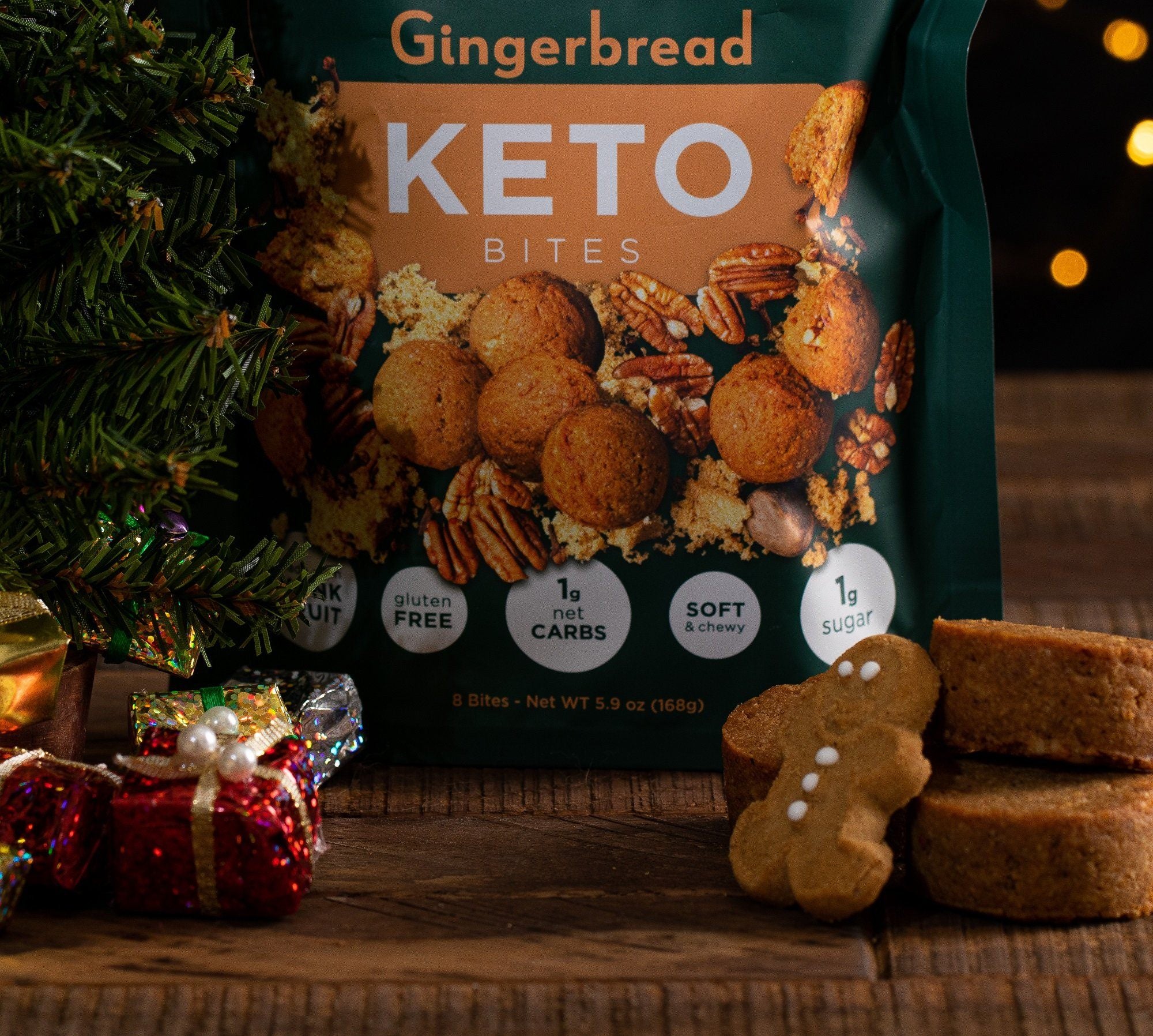 Gingerbread Keto Cookie Bites ChipMonk Baking 