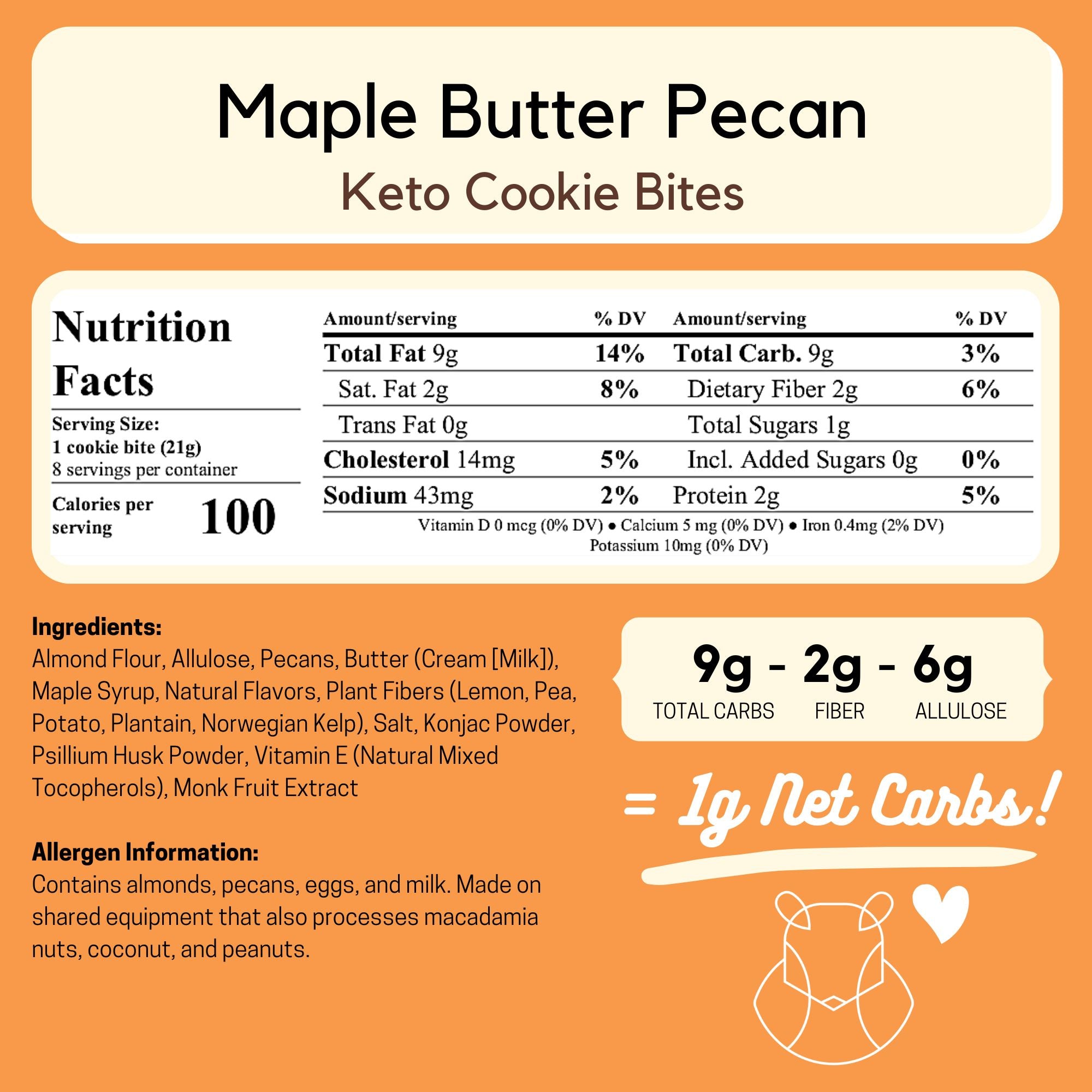 Maple Butter Pecan Keto Cookie Bites Bites ChipMonk Baking 